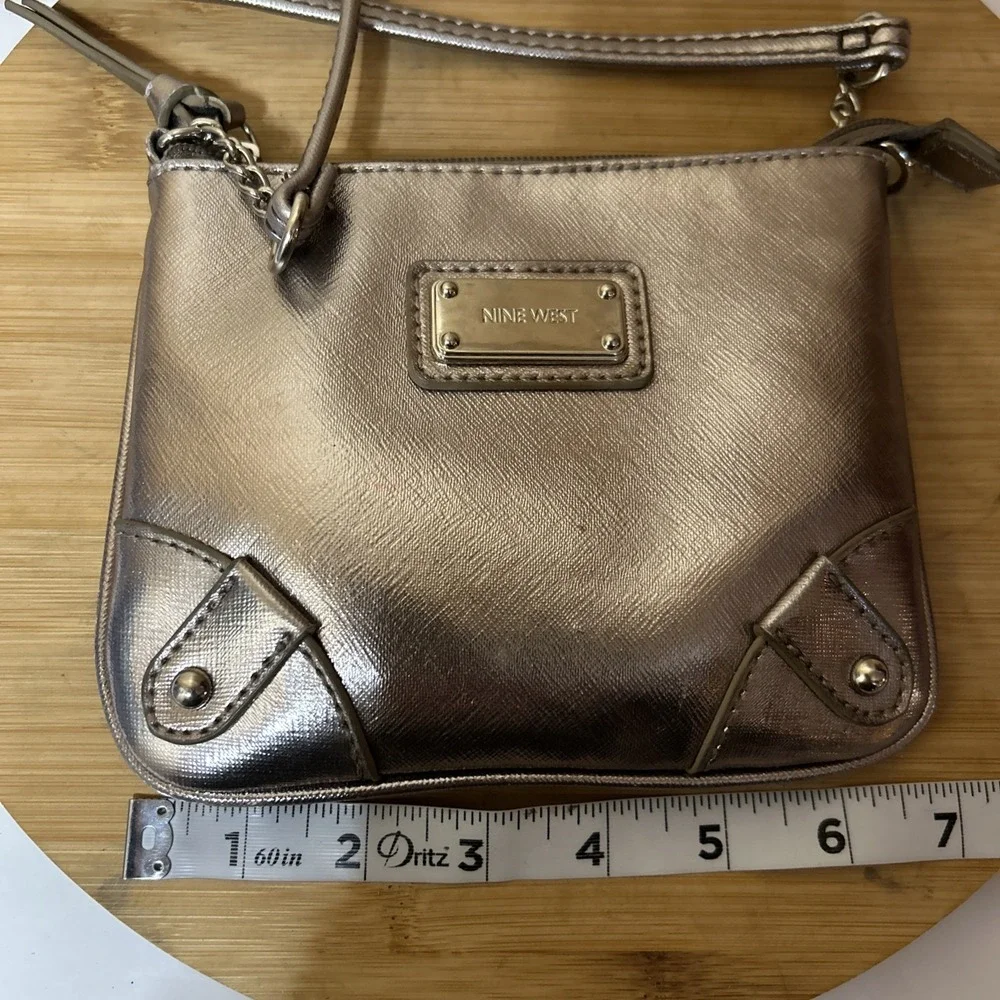 Nine West Crossbody Bag Purse Silver Small